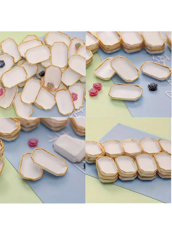 2pcs Miniature Resin Food Plates Realistic Dollhouse Kitchenware Decor Tiny Tableware Craft Supplies - Image 1